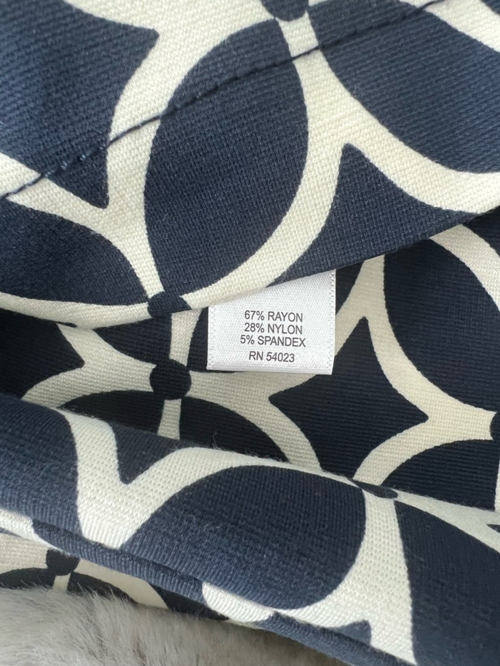 S.C. & Co. Women's White Pencil Skirt with Navy Floral Print - Picture 2 of 7